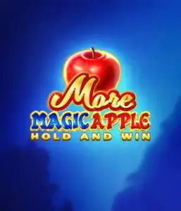 Step into the enchanting world of the More Magic Apple slot game by 3 Oaks Gaming, showcasing a luminous red apple on a vivid blue background. This graphic conveys the game's theme of enchantment and wonder. Suited for fans of fantasy, the vibrant visuals and attractive artwork ensure it captures attention. 